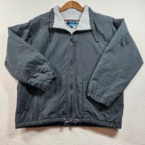 Pacific Trail Men's Black Nylon Fleece Lined Full Zip Windbreaker Jacket Size M